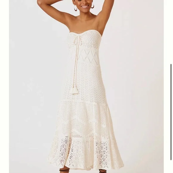 NWT Farm Rio x Anthropologie Crochet Maxi Dress - Picture 1 of 3